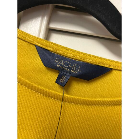 Rachel Roy NWD Val Knot Front Long Sleeve Top Yellow Size XS, MSRP $59 - Picture 9 of 11